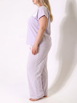 Ensemble Pyjama Femme Grande Taille Lilas & Pantalon Micro-Pois – présentation du modèle, pyjama femme Allure Maroc