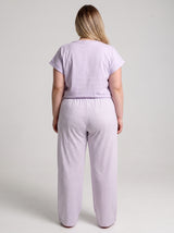 Ensemble Pyjama Femme Grande Taille Lilas & Pantalon Micro-Pois – coupe et style, pyjama femme Allure Maroc