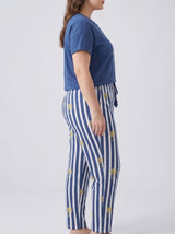 Ensemble Pyjama Femme Grande Taille Marine & Pantalon Rayé – présentation du modèle, pyjama femme Allure Maroc