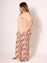 Ensemble Pyjama Femme Grande Taille Pêche & Pantalon Géométrique – coupe et style, pyjama femme Allure Maroc