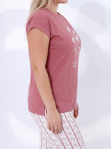 Ensemble Pyjama Femme Grande Taille Rose Poudré & Pantalon Rayé – présentation du modèle, pyjama femme Allure Maroc