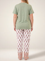 Ensemble Pyjama Femme Grande Taille Sauge & Pantalon Floral – présentation du modèle, pyjama femme Allure Maroc