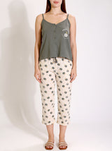 Ensemble Pyjama Femme Kaki & Pantacourt Pois – vue principale, pyjama femme Allure Maroc