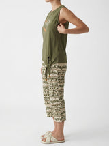 Ensemble Pyjama Femme Kaki Palmier & Pantacourt Ethnique – présentation du modèle, pyjama femme Allure Maroc