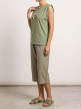 Ensemble Pyjama Femme Kaki Rayé & Pantacourt – présentation du modèle, pyjama femme Allure Maroc