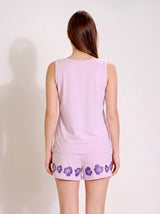 Ensemble Pyjama Femme Lilas Beach Life & Short Fleuri – coupe et style, pyjama femme Allure Maroc