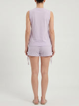 Ensemble Pyjama Femme Lilas & Short Micro-Imprimé – coupe et style, pyjama femme Allure Maroc