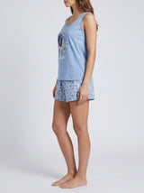 Ensemble Pyjama Femme Mafalda Bleu & Short Fleuri – présentation du modèle, pyjama femme Allure Maroc