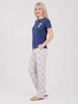 Ensemble Pyjama Femme Marine & Pantalon Géométrique – présentation du modèle, pyjama femme Allure Maroc