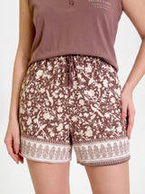 Ensemble Pyjama Femme Mauve & Short Ornemental – coupe et style, pyjama femme Allure Maroc