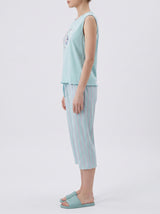 Ensemble Pyjama Femme Menthe Uni & Pantacourt Assorti – présentation du modèle, pyjama femme Allure Maroc