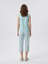 Ensemble Pyjama Femme Menthe Uni & Pantacourt Assorti – coupe et style, pyjama femme Allure Maroc