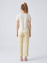 Ensemble Pyjama Femme Miss You Écru & Pantalon Imprimé – détails et finitions, pyjama femme Allure Maroc
