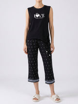 Ensemble Pyjama Femme Noir Love & Pantacourt Imprimé – vue principale, pyjama femme Allure Maroc