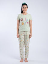 Ensemble Pyjama Femme Only Love Écru & Pantalon Cœurs – vue principale, pyjama femme Allure Maroc