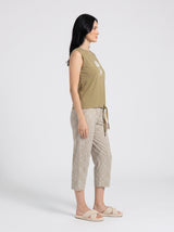 Ensemble Pyjama Femme Palmier Kaki & Pantacourt Botanique – présentation du modèle, pyjama femme Allure Maroc