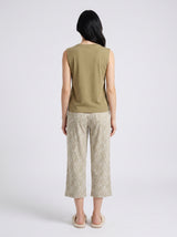 Ensemble Pyjama Femme Palmier Kaki & Pantacourt Botanique – coupe et style, pyjama femme Allure Maroc