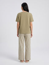 Ensemble Pyjama Femme Palmier Kaki & Pantalon Botanique – coupe et style, pyjama femme Allure Maroc