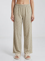Ensemble Pyjama Femme Palmier Kaki & Pantalon Botanique – détails et finitions, pyjama femme Allure Maroc