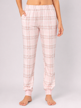 Ensemble Pyjama Femme Rose à Motif Bunny & Pantalon à Carreaux – détails et finitions, pyjama femme Allure Maroc