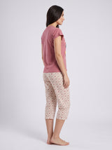 Ensemble Pyjama Femme Rose Cookies & Pantacourt Cœurs – coupe et style, pyjama femme Allure Maroc