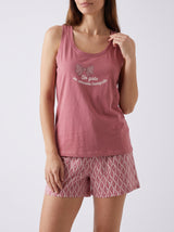 Ensemble Pyjama Femme Rose & Short Mini-Carreaux – vue principale, pyjama femme Allure Maroc