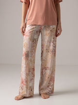 Ensemble Pyjama Femme Rose Poudré Oversize & Pantalon Fleuri – détails et finitions, pyjama femme Allure Maroc
