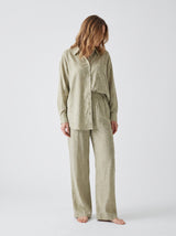 Ensemble Pyjama Femme Satin Sauge - Chemise & Pantalon – vue principale, pyjama femme Allure Maroc