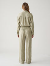Ensemble Pyjama Femme Satin Sauge - Chemise & Pantalon – coupe et style, pyjama femme Allure Maroc