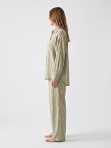 Ensemble Pyjama Femme Satin Sauge - Chemise & Pantalon – détails et finitions, pyjama femme Allure Maroc