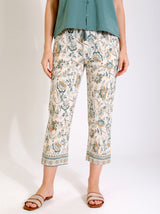 Ensemble Pyjama Femme Sauge Boutonné & Pantacourt Floral – détails et finitions, pyjama femme Allure Maroc