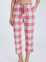 Ensemble Pyjama Femme Souris Rouge & Pantacourt Carreaux Rose – détails et finitions, pyjama femme Allure Maroc