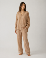 Ensemble Pyjama Femme Taupe 2 Pièces à Détails Dentelle – vue principale, pyjama femme Allure Maroc