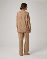 Ensemble Pyjama Femme Taupe 2 Pièces à Détails Dentelle – présentation du modèle, pyjama femme Allure Maroc