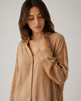 Ensemble Pyjama Femme Taupe 2 Pièces à Détails Dentelle – motif et coloris, pyjama femme Allure Maroc