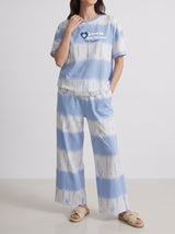 Ensemble Pyjama Femme Tie-Dye Bleu - T-shirt & Pantalon Ample – vue principale, pyjama femme Allure Maroc
