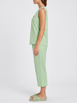 Ensemble Pyjama Femme Vert Amande Côtelé & Pantacourt Uni – présentation du modèle, pyjama femme Allure Maroc