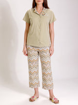 Ensemble Pyjama Femme Vert Menthe Uni & Pantacourt – vue principale, pyjama femme Allure Maroc