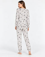 Pyjama Femme Gris Clair Imprimé Pingouins - vue de dos