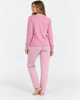 Pyjama Femme Rose « Je t'aime » – Pantalon Rayé - vue de dos