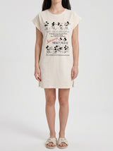 Robe de Nuit Femme Oversize Écrue à Motif Cartoon – vue principale, pyjama femme Allure Maroc