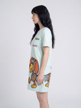 Robe de Nuit Femme Oversize Menthe à Motif Chien – présentation du modèle, pyjama femme Allure Maroc