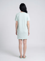 Robe de Nuit Femme Oversize Menthe à Motif Chien – coupe et style, pyjama femme Allure Maroc