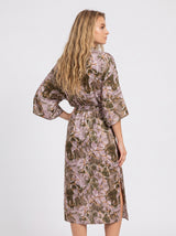 Robe Longue Femme Tropicale Noir & Beige - Style Bohème – coupe et style, pyjama femme Allure Maroc