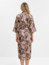 Robe Longue Femme Tropicale Noir & Beige - Style Bohème – détails et finitions, pyjama femme Allure Maroc